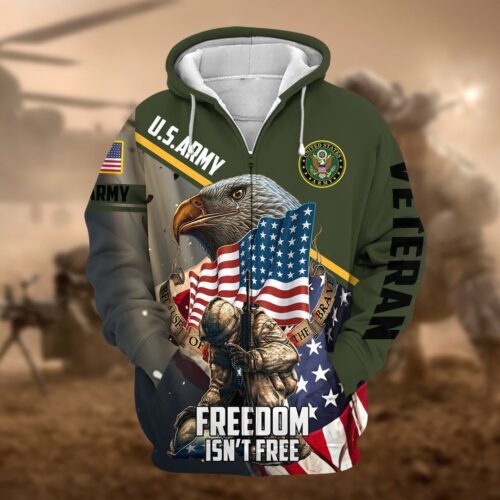 VETERAN UXVET32-AM Premium Microfleece Zip Hoodie