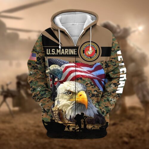 VETERAN UXVET29-MC Premium Microfleece Zip Hoodie