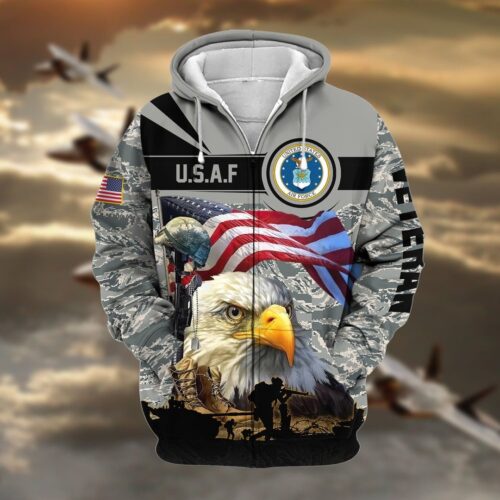 VETERAN UXVET29-AF Premium Microfleece Zip Hoodie