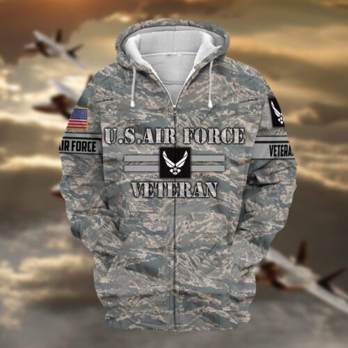 VETERAN UXVET21-AF Premium Microfleece Zip Hoodie