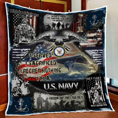 I Have Done Things That Haunt Me At Night. Proud U.S. Veteran Quilt Blanket