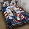 Grumpy Veteran To My Wife. Eagle Quilt Bedding Set