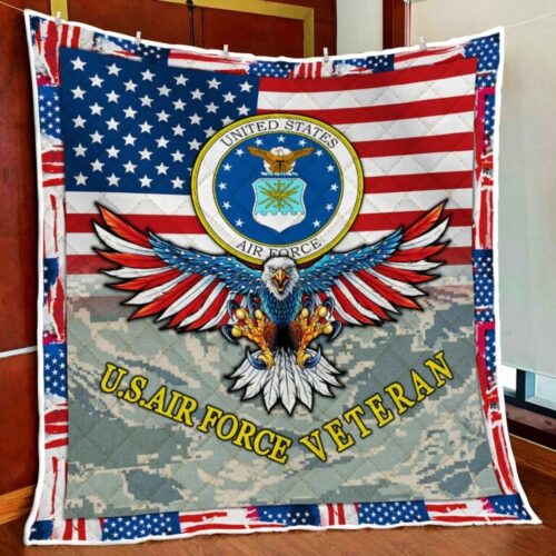 I Am A Proud Navy Veteran Quilt Blanket HBLVTRQI02