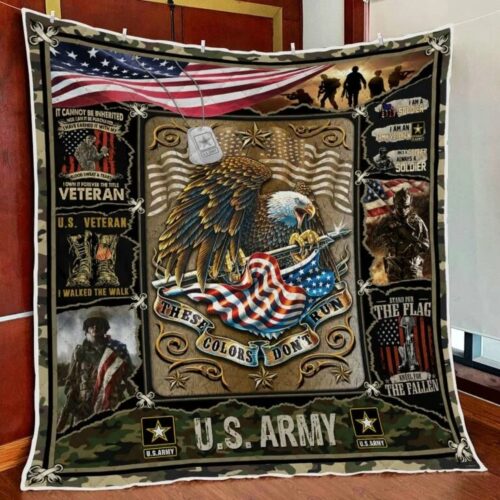 Veteran Home Of The Free Because Of The Brave Quilt Blanket