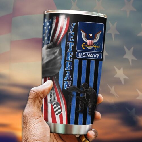 US Veteran Camo stainless steel tumbler