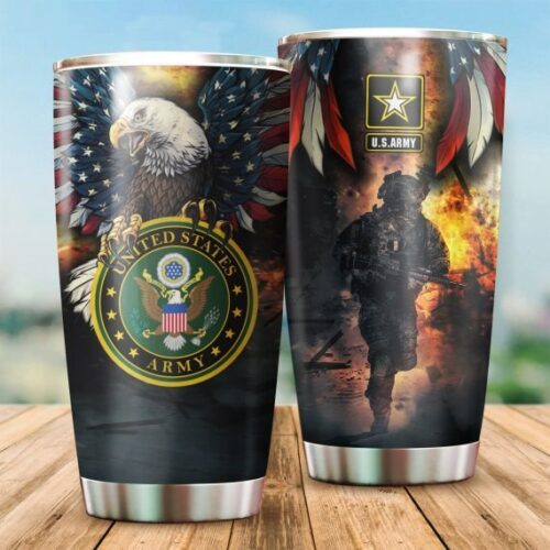 VETERAN HONOR THE FALLEN I WILL STAINLESS STEEL TUMBLER PROUD MILITARY