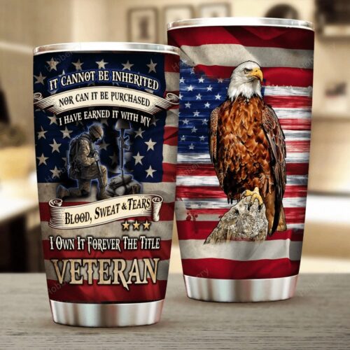 US VETERAN ARMY GREEN STAINLESS STEEL TUMBLER PROUD MILITARY