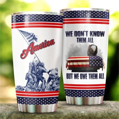 US VETERAN AMERICAN FLAG CAMO STAINLESS STEEL TUMBLER PROUD MILITARY