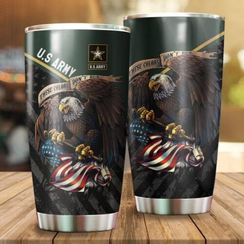 VETERAN HONOR THE FALLEN I WILL STAINLESS STEEL TUMBLER PROUD MILITARY