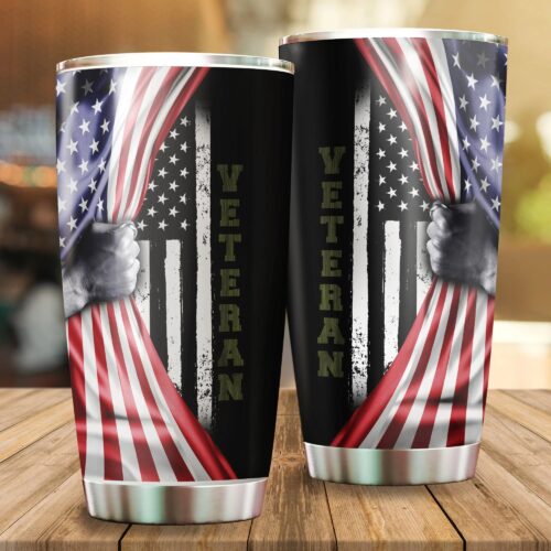 United States Marine Corps Veteran Steel Tumbler