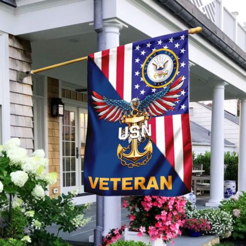 United States Navy American Eagle Veteran Flag