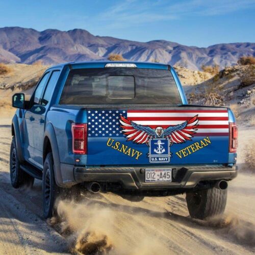 United States Navy Veteran. American Truck Tailgate Decal Sticker Wrap Car Accessories - TDC-CR-01