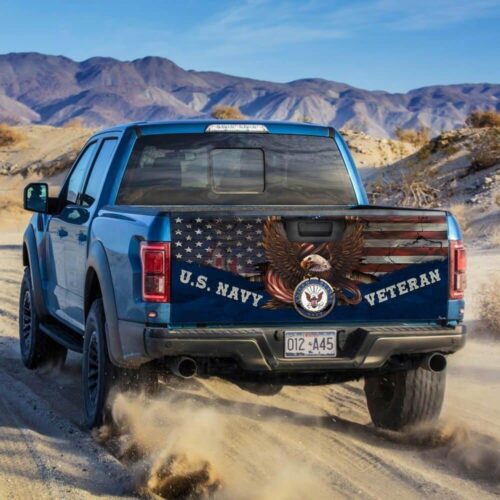 Owe To God And Veteran Truck Tailgate Decal Sticker Wrap Car Accessories