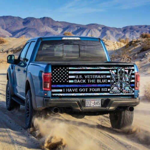 U.S. Veteran Back The Blue Truck Tailgate Decal Sticker Wrap Car Accessories