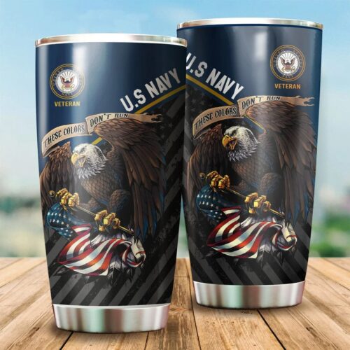 US VETERAN NAVY STAINLESS STEEL TUMBLER - UXVET01TBL