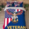 United States Navy Veteran American US Quilt Bedding Set