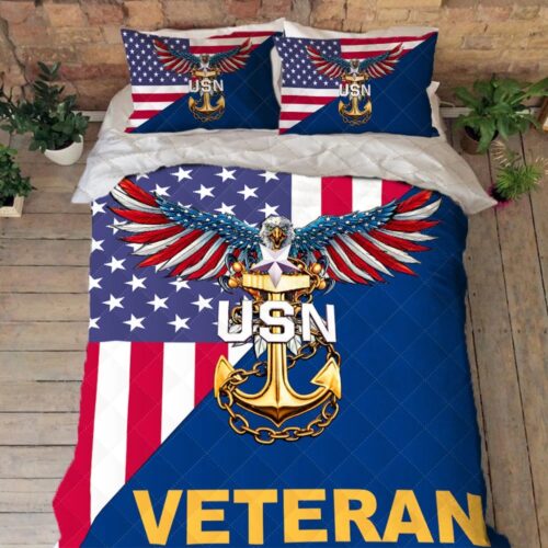 US Navy Veteran Quilt Bedding Set I Regret Nothing