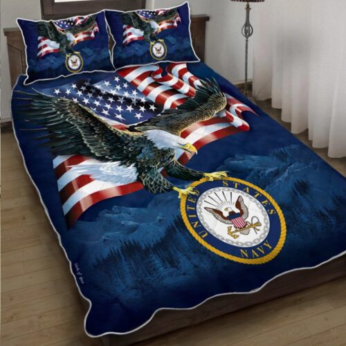 United States Veteran. Home Of The Free Quilt Bedding Set