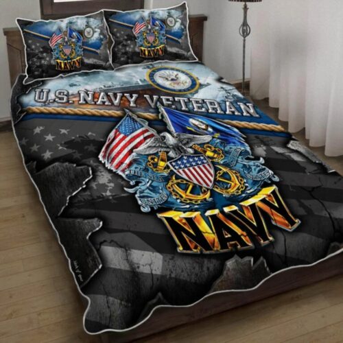 U.S. Navy Veteran Quilt Bedding Set