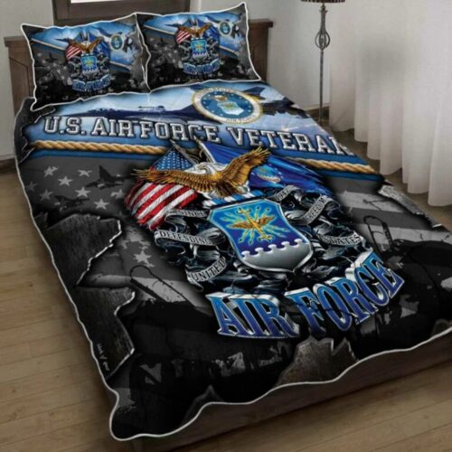 United States Navy Veteran Proudly Served Quilt Bedding Set