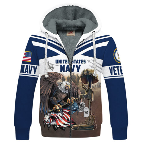 VETERAN UXVET28-NV Premium Heavy Fleece Zip Hoodie