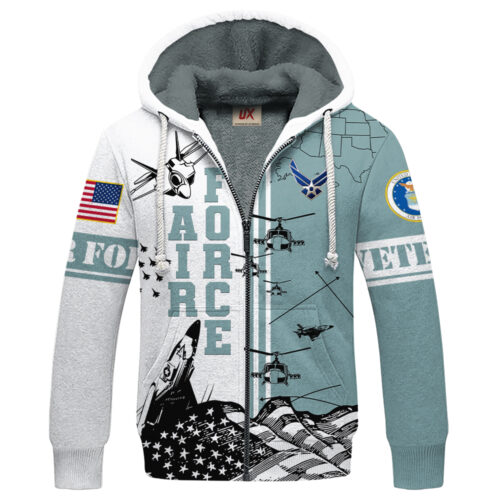 VETERAN UXVET25-AF Premium Heavy Fleece Zip Hoodie