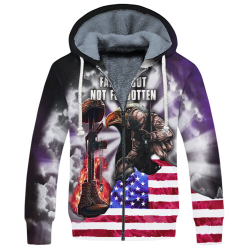 VETERAN DBA-VTR-15 Premium Heavy Fleece Zip Hoodie