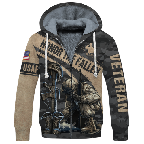 AIR FORCE HLT-2010-AF-01 Premium Heavy Fleece Zip Hoodie