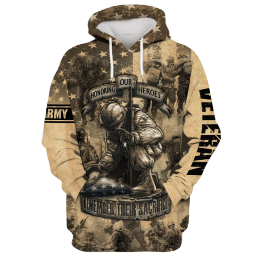 ARMY VETERAN NTD-2410-AM-ED Premium Microfleece Hoodie