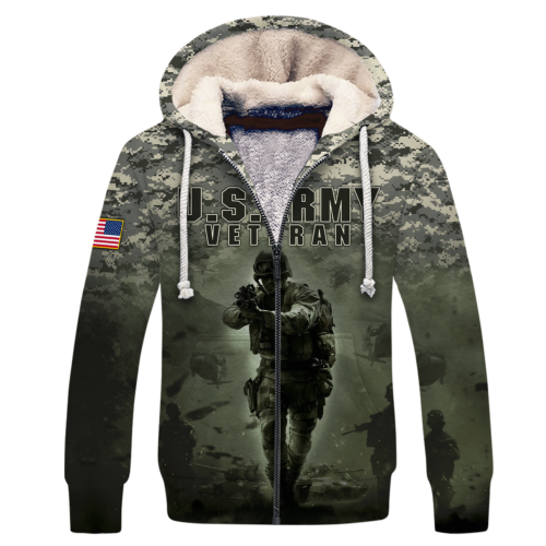 ARMY NTD-1410-AM-01 Premium Heavy Fleece Zip Hoodie