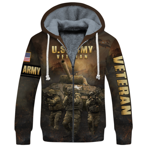 ARMY HLT-1810-AR-01 Premium Heavy Fleece Zip Hoodie