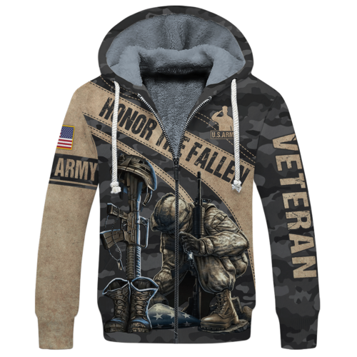 ARMY HLT-2010-AR-01 Premium Heavy Fleece Zip Hoodie