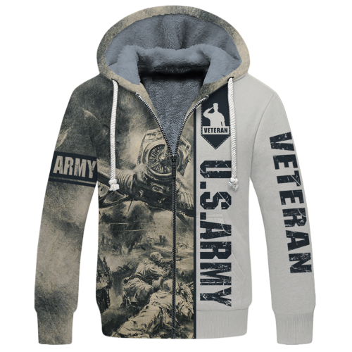 ARMY HLT-2710-AR-01 Premium Heavy Fleece Zip Hoodie