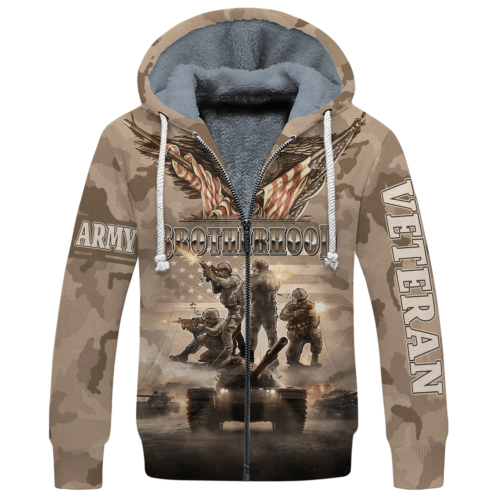 ARMY HLT-0311-AR-02 Premium Heavy Fleece Zip Hoodie