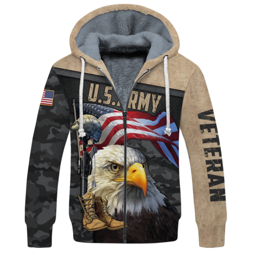 ARMY HLT-2411-AR-01 Premium Heavy Fleece Zip Hoodie