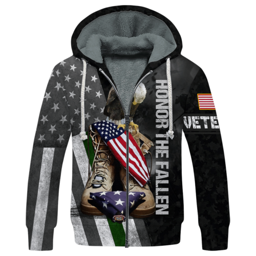 VETERAN NV-VETERAN-03 Premium Heavy Fleece Zip Hoodie