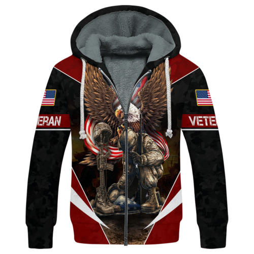 VETERAN NV-VETERAN-10 Premium Heavy Fleece Zip Hoodie