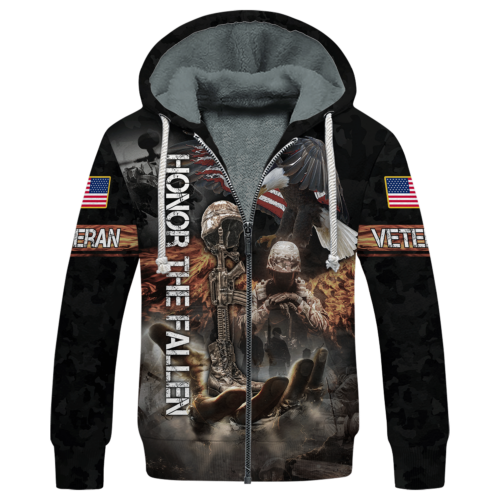 VETERAN NV-VETERAN-11 Premium Heavy Fleece Zip Hoodie