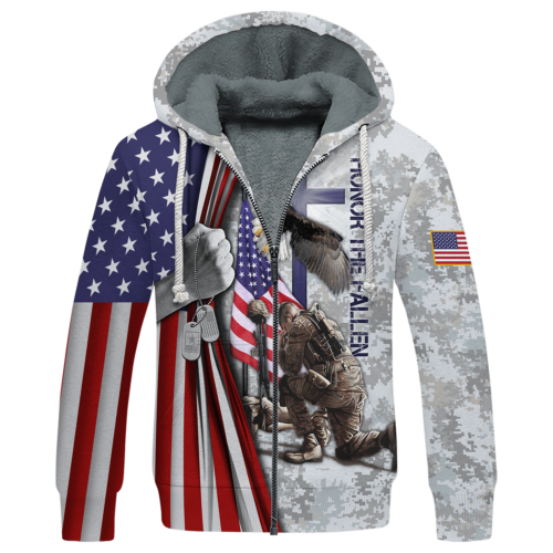 VETERAN NV-VETERAN-18 Premium Heavy Fleece Zip Hoodie