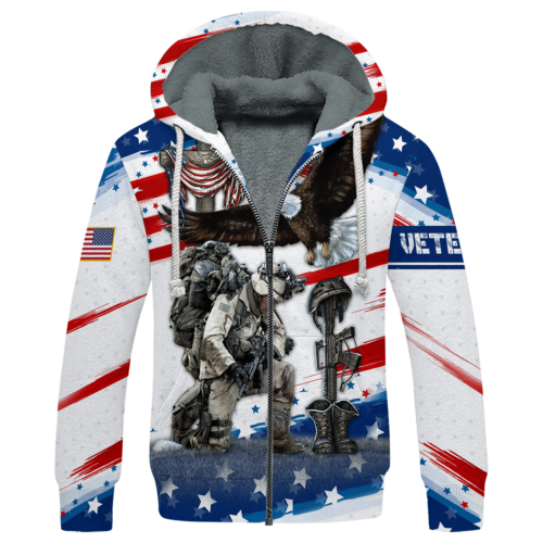 VETERAN NV-VETERAN-22 Premium Heavy Fleece Zip Hoodie