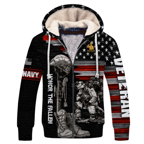 NAVY NTD-1210-NA-01 Premium Heavy Fleece Zip Hoodie