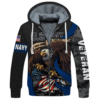 NAVY HLT-2611-NV-01 Premium Heavy Fleece Zip Hoodie