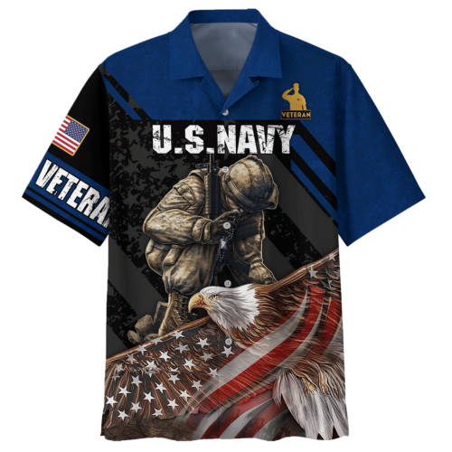 NAVY HLT-1811-NV-01 Premium Hawaiian Shirt