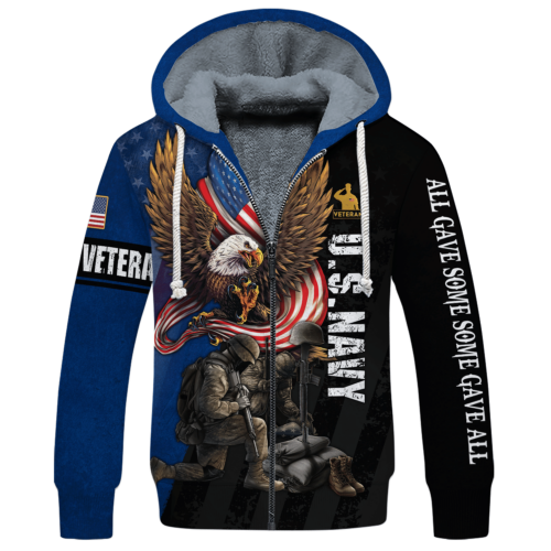 NAVY HLT-1911-NV-02 Premium Heavy Fleece Zip Hoodie