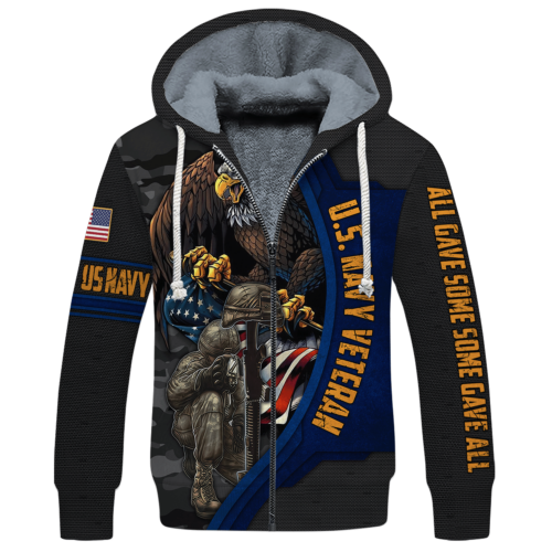 NAVY HLT-2911-NV-01 Premium Heavy Fleece Zip Hoodie