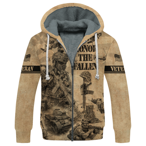 VETERAN NV-VETERAN-27 Premium Heavy Fleece Zip Hoodie