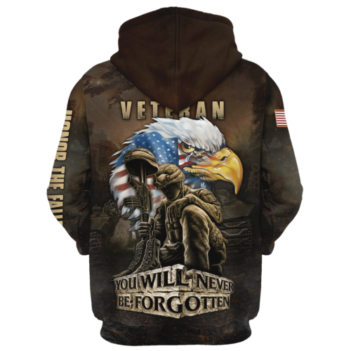 VETERAN HBL-VTR-10 Premium Heavy Fleece Zip Hoodie