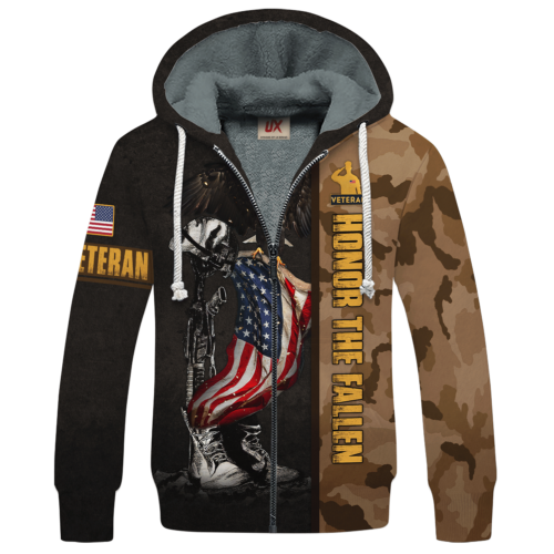 VETERAN HBL-VTR-08 Premium Heavy Fleece Zip Hoodie