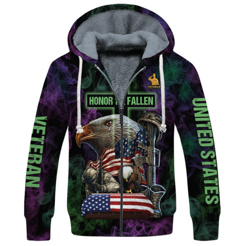 VETERAN HBL-VTR-17 Premium Heavy Fleece Zip Hoodie