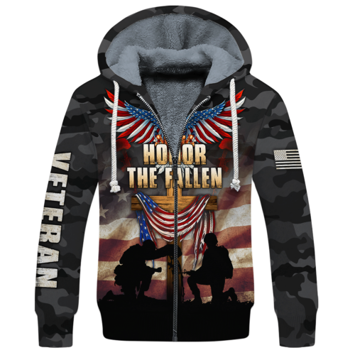 VETERAN HBL-VTR-21 Premium Heavy Fleece Zip Hoodie